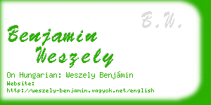 benjamin weszely business card